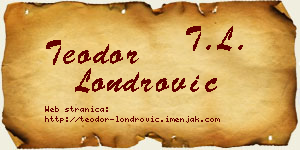 Teodor Londrović vizit kartica